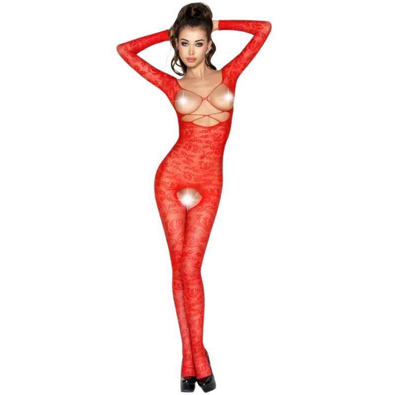 Passion - Woman Bs031 Red Bodystocking One Size