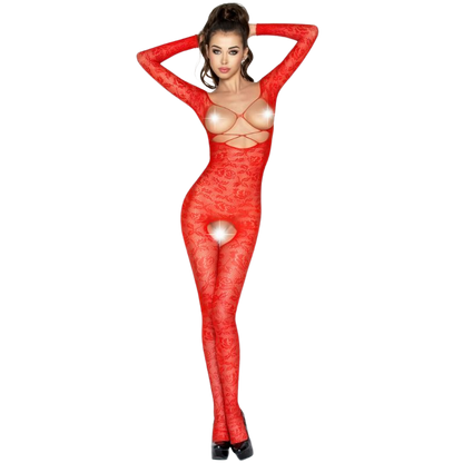 Passion - Woman Bs031 Red Bodystocking One Size