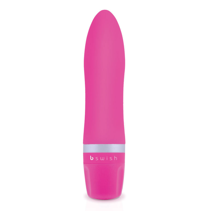 Experience versatile pleasure with the B Swish Bcute Clitoral Stimulator. Compact, submersible, and made with silky silicone. Adjustable vibrations in blue, pink, or purple.13