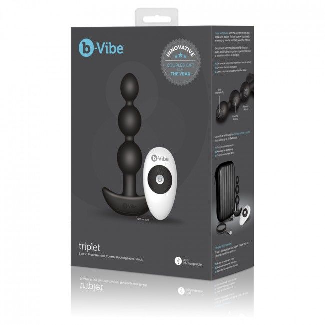 B-Vibe - Triplet Anal Remote Control Beads Black