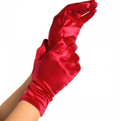 Leg Avenue satin gloves in red