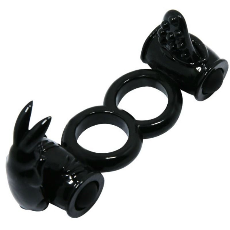 Enhance pleasure with the Baile Cock Ring Clitoral Stimulator. High-quality silicone, powerful vibrations, rabbit-shaped clitoral stimulator, and easy-to-use design1