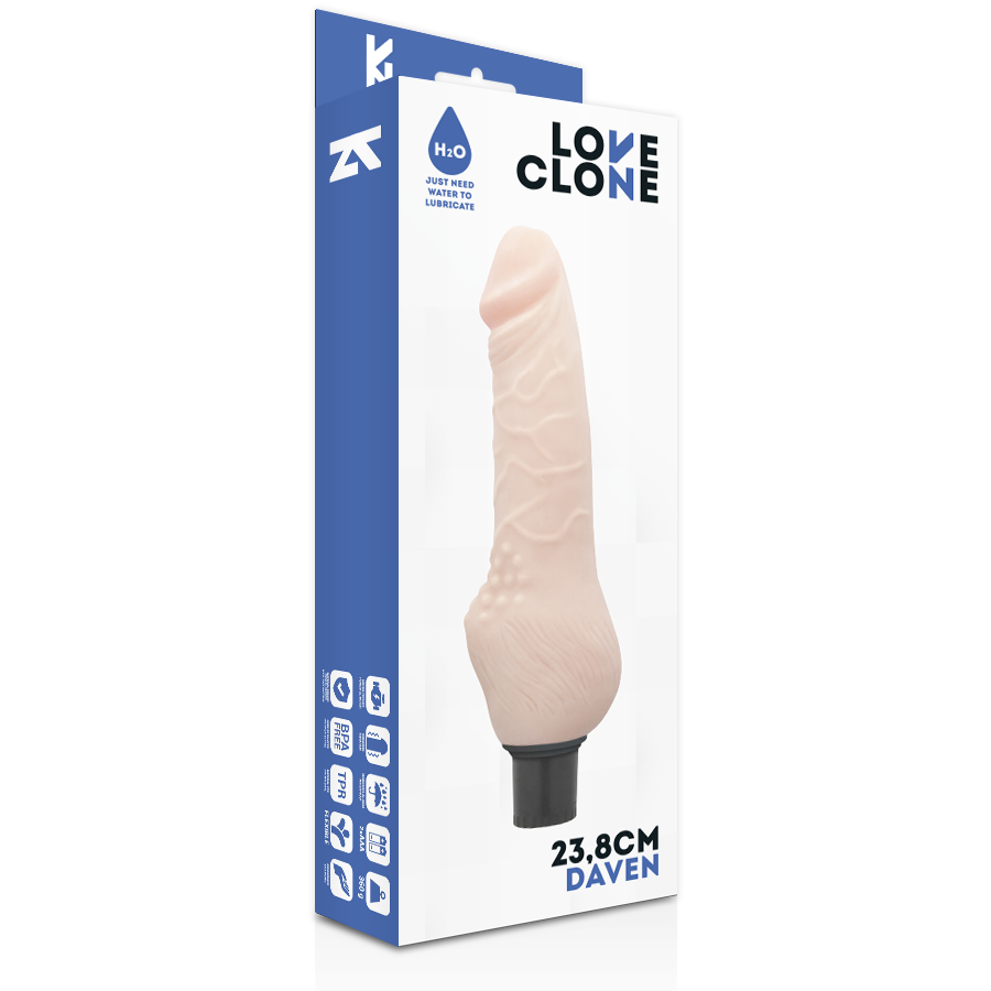 Loveclone - Daven Self Lubrication Realistic 23.8 Cm -O- 3.8 Cm