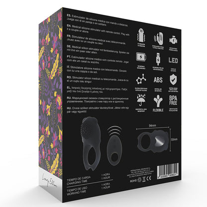 Mia  - Colosseo Cock Ring Remote Control Black