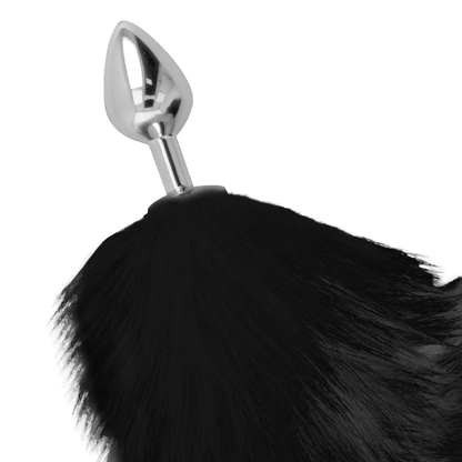 Darkness - Silver Anal Plug 8 Cm With Black Tail