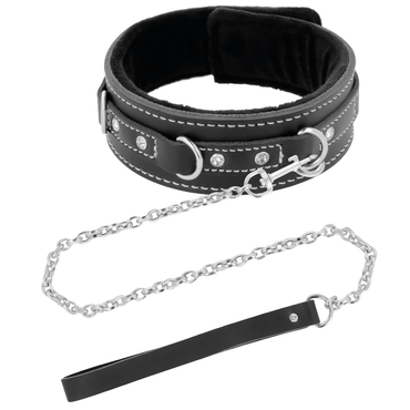 Darkness - High Quality Leather Necklace With Leash