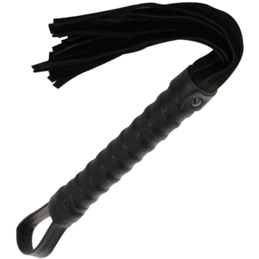 Darkness - Black Bondage Whip With Leather Handle