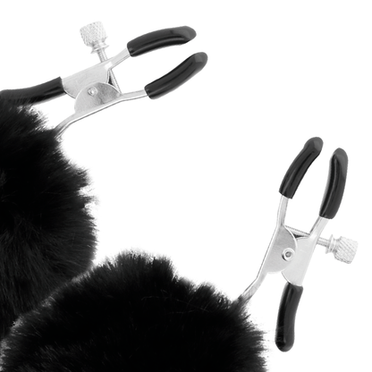 Darkness - Nipple Clamps With Pom Poms 1