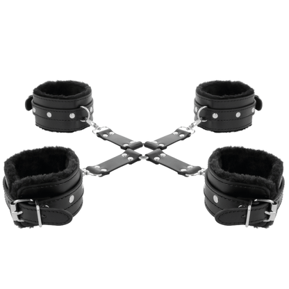 Darkness - Leather Handcuffs For Foot And Hands Black