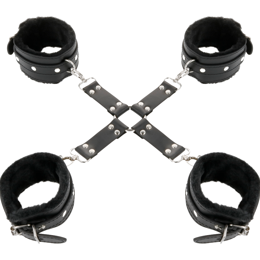 Darkness - Leather Handcuffs For Foot And Hands Black