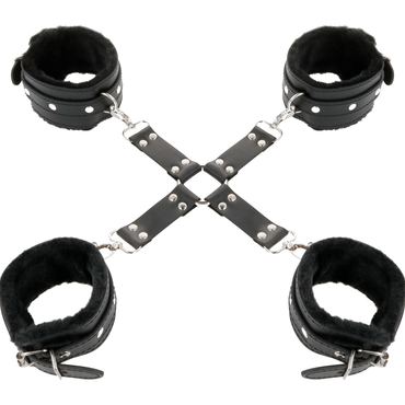 Darkness - Leather Handcuffs For Foot And Hands Black