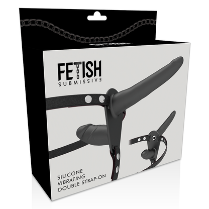 Fetish Submissive Harness - Double Penetration Black Vibrator