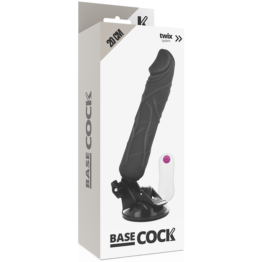 Basecock - Realistic Vibrator Remote Control Black 20 Cm -O- 4 Cm