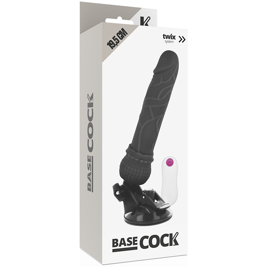 Basecock - Realistic Vibrator Remote Control Black 19.5 Cm -O- 4 Cm