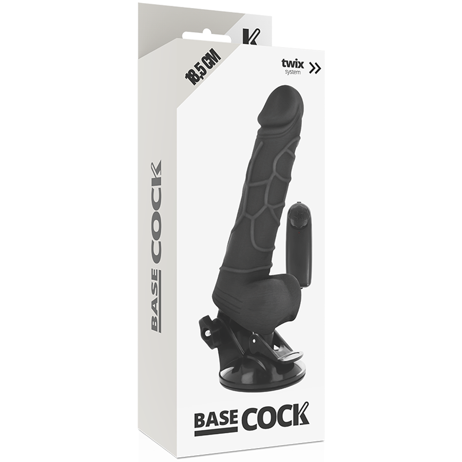 Basecock - Realistic Vibrator Remote Control Black 18.5 Cm -O- 4Cm