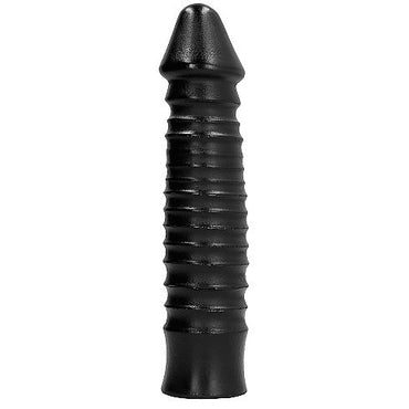 Discover intense stimulation with the All Black Large Ribbed Dildo. Deeply textured and body-safe. Compatible with water and silicone lubricants for smooth use.2