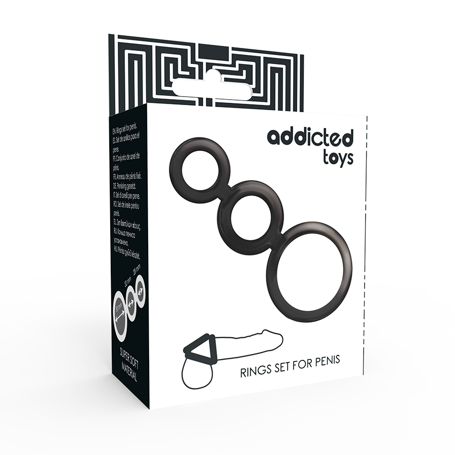 Addicted Toys - Rings Set For Penis - Smoked