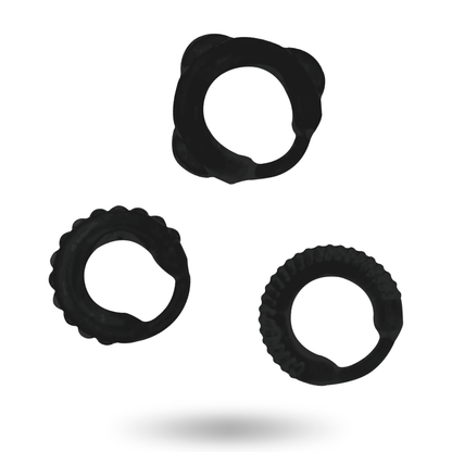 Boost stamina and satisfaction with the Addicted Toys C-Ring Set Black. Three versatile rings provide comfort, firmness, and lasting pleasure.1