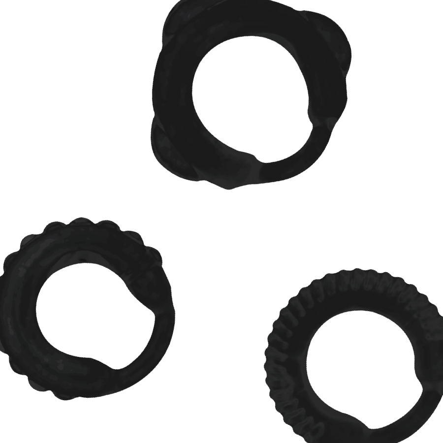 Boost stamina and satisfaction with the Addicted Toys C-Ring Set Black. Three versatile rings provide comfort, firmness, and lasting pleasure.3