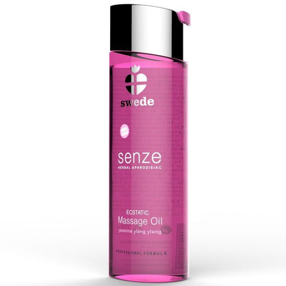 Swede Ecstatic massage oil jasmine and ylang ylang label