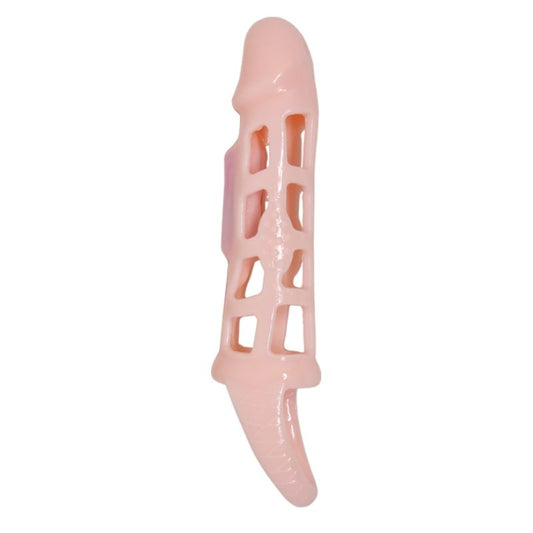 Baile - Penis Extender Cover With Vibration And Natural Strap 13.5 Cm