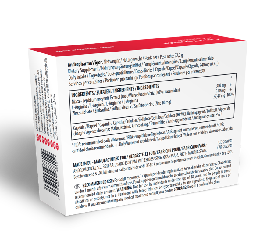 Reignite your passion with Andropharma Vigor Libido Enhancing Supplement. Herbal supplement designed to enhance libido, improve erections, and boost testosterone2