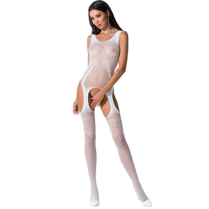 Passion BS061 fishnet bodystocking in white