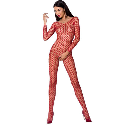 Passion Bs068 crotchless fishnet bodysuit in black