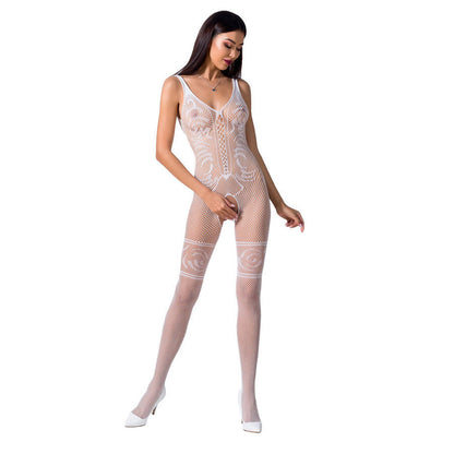 Passion Bs069 crotchless fishnet bodysuit in black
