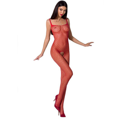 Passion Bs071 open crotch bodysuit in red