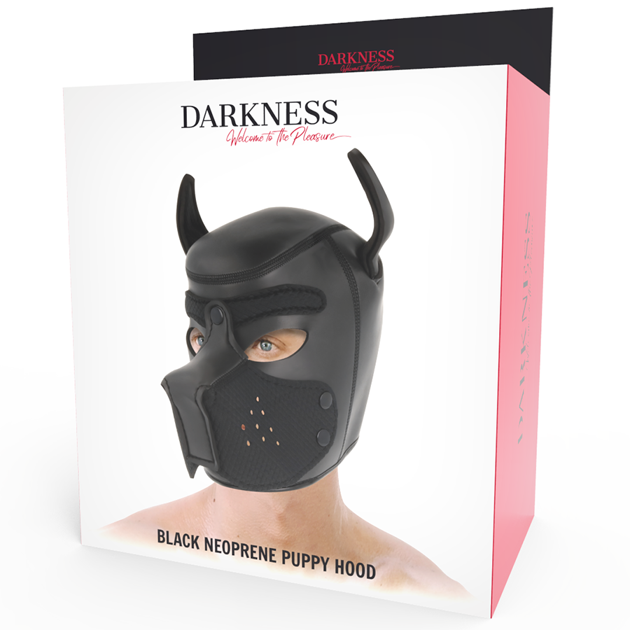 Darkness - Neoprene Dog Mask With Removable Muzzle L