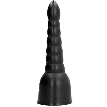 Discover bold sensations with the All Black Dildo Wide Bottom. Wide, layered, and grooved for extra stimulation. Body-safe and compatible with water or silicone lubricants.2