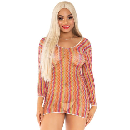 Leg Avenue - Zigzag Multicolor Mini Dress One Size