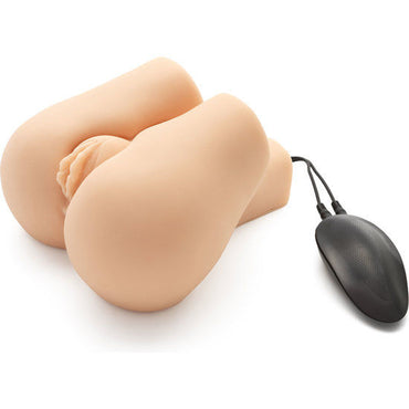 Nasty Nympho Bouncer Vibrator front view showing dual orifices and realistic design