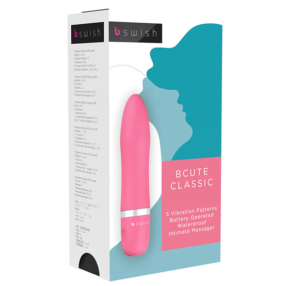 Experience versatile pleasure with the B Swish Bcute Clitoral Stimulator. Compact, submersible, and made with silky silicone. Adjustable vibrations in blue, pink, or purple.11