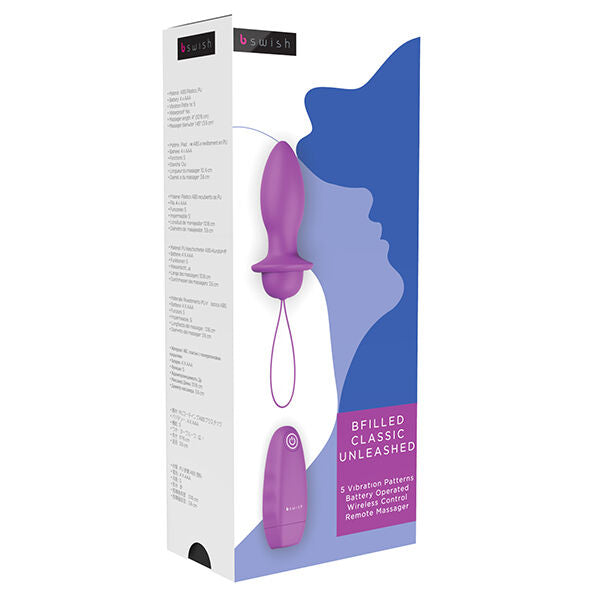 Explore intense anal pleasure with the B Swish Bfilled Vibrating Anal Plug. 7 vibration modes, wireless remote, body-safe silicone, ergonomic design, and easy removal.34