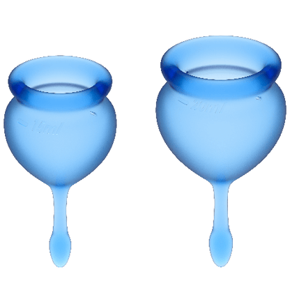 Satisfyer Feel Good menstrual cup in dark blue