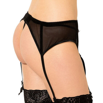 Queen Lingerie - Thong With Black Lace Garter S/M