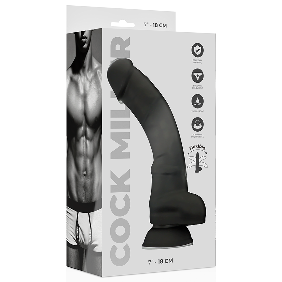 Cock Miller - Silicone Density Cocksil Articulable Black 18 Cm