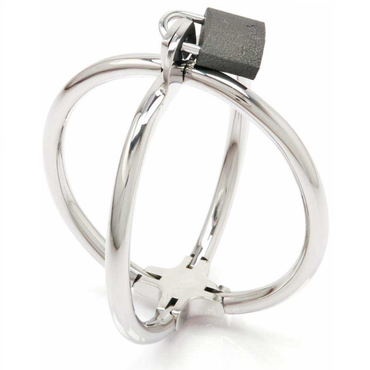 METAL HARD - Stainless Steel Criss Cross Handcuff Restraints by Deligh