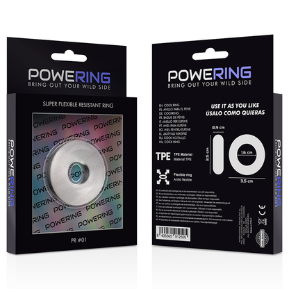 Powering - Super Flexible And Resistant Penis Ring 3.5Cm Clear