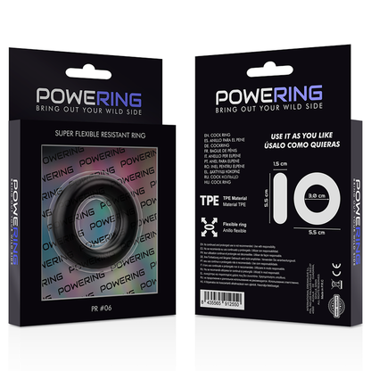 Powering - Super Flexible And Resistant Penis Ring 5.5Cm Pr06 Black