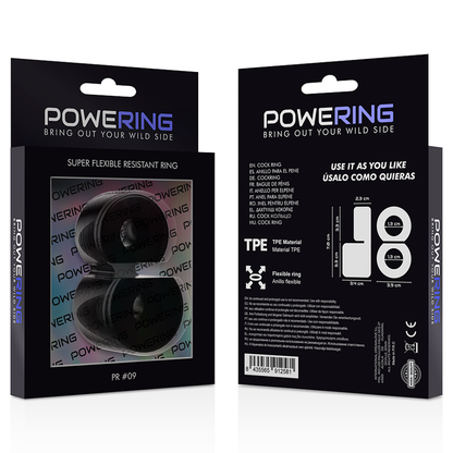 Powering - Super Flexible And Resistant Double Penis Ring Pr09 Black