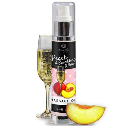 Secretplay & Sparkling Wine Sensual Massage Oil – Massage & Oils – Peach – product photo 1