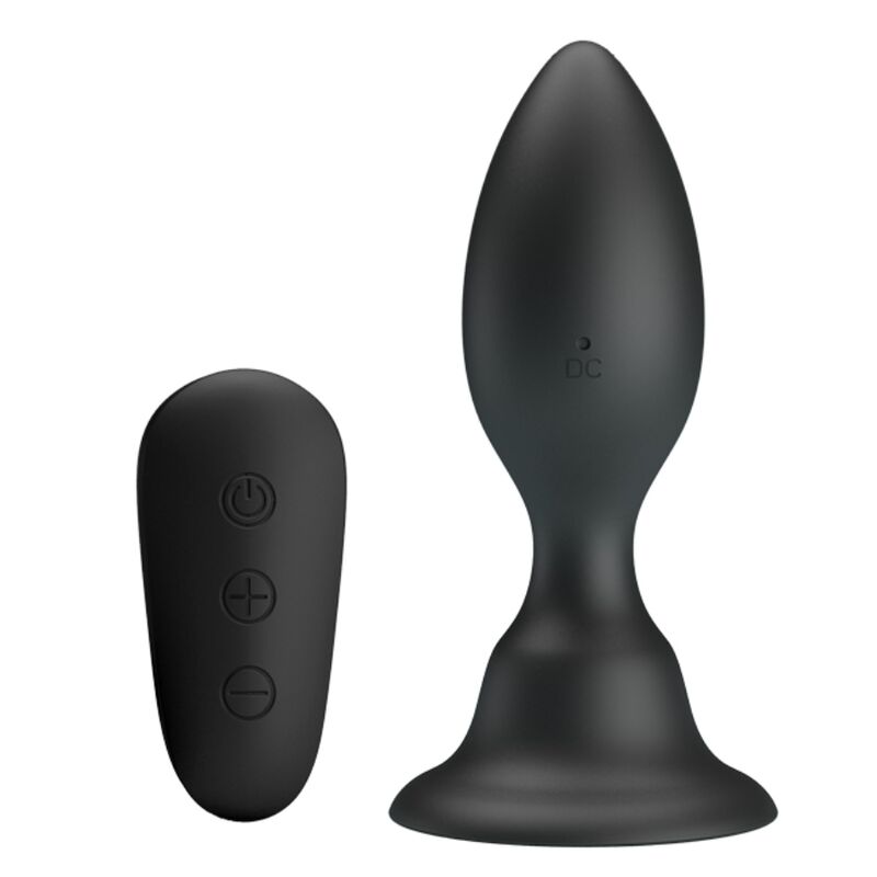 Mr Play - Anal Plug With Vibration Black Remote Control