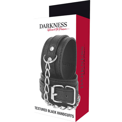 Darkness - Black Textured Leather Handcuffs