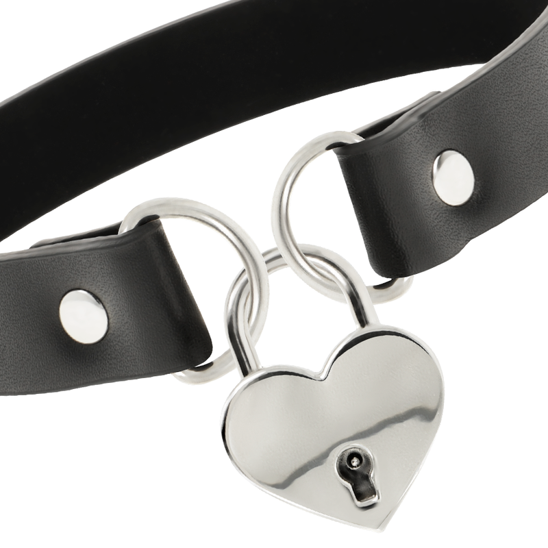 Coquette - Chic Desire Vegan Leather Necklace With Heart Accessory With Key