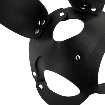 Coquette Chic Desire - Vegan Leather Mask With Rabbit Ears