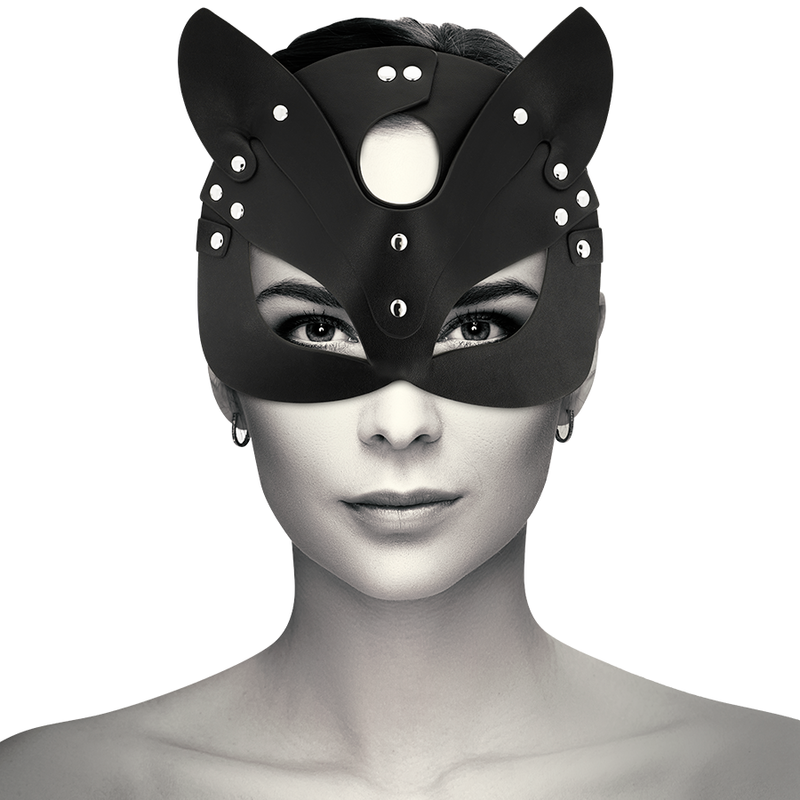 Coquette Chic Desire - Vegan Leather Mask With Cat Ears