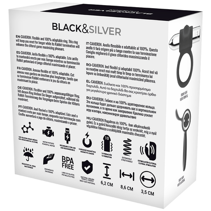 Black&Silver - Cameron Rechargeable Ring Silver